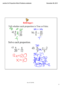 section 9.4 Proportion Word Problems.notebook
