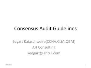 Consensus Audit Guidelines