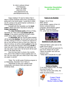December Newsletter 4th Grade 2015 Cougar Classic December 3