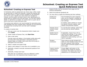 Schoolnet: Creating an Express Test Quick Reference Card