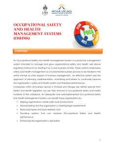 Occupational Safety AND health management systems (OSHMS)