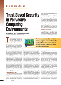 Trust-Based Security in Pervasive Computing Environments
