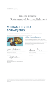 Online Course Statement of Accomplishment MOHAMED REDA