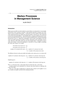 Markov Processes in Management Science