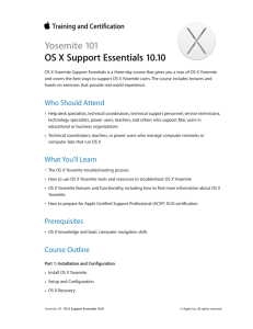 OS X Support Essentials 10.10 Course Description - Training