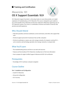 OS X Support Essentials 10.9 Course Description - Training