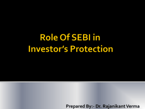 Role Of Sebi in Investor's Protection