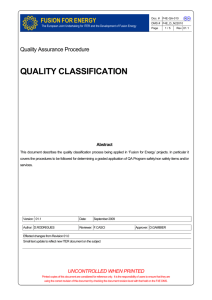Quality Classification