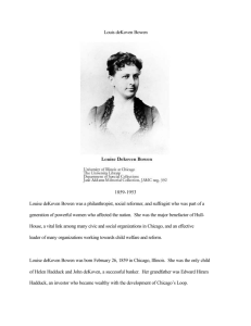 Louis deKoven Bowen 1859-1953 Louise deKoven Bowen was a