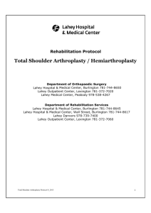 Total Shoulder Arthroplasty / Hemiarthroplasty