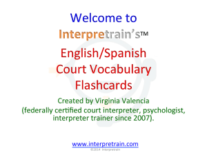 Interpretrain'sTM English/Spanish Court Vocabulary Flashcards