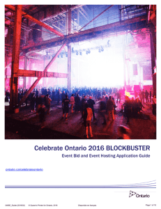 Celebrate Ontario Blockbuster application guide