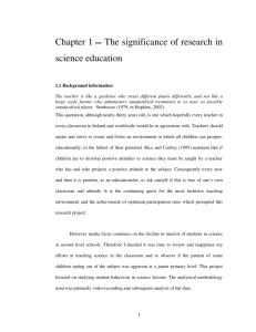 Chapter 1 The significance of research in science education
