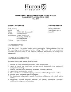 MANAGEMENT AND ORGANIZATIONAL STUDIES 3370A