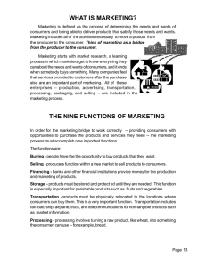 the nine functions of marketing