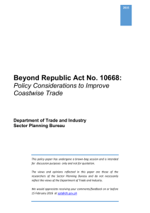 Beyond Republic Act 10668: Policy Considerations to Improve