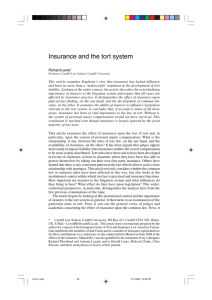 Insurance and the tort system - Cardiff Law School