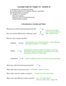 Learning Guide for Chapter 14 - Alcohols
