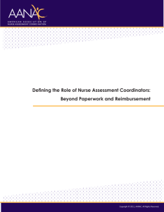 Defining the Role of Nurse Assessment Coordinators