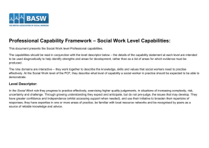 Professional Capability Framework – Social Work Level Capabilities: