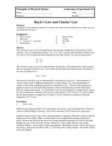 Boyle's Law and Charles' Law