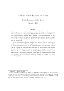 Administrative Barriers to Trade