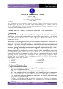 Themes of Management Theory