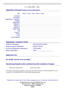 Organisation / Company's Profile Registration Fee Rs. 29,500