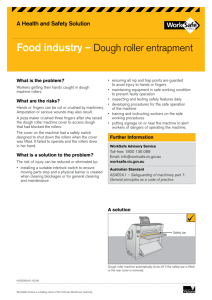 Food industry – Dough roller entrapment