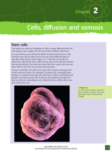 Cells, diffusion and osmosis