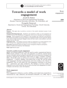 Towards a model of work engagement