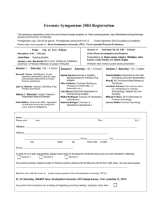 Forensic Symposium 2004 Registration