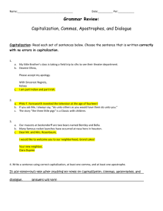 Grammar Review: Capitalization, Commas, Apostrophes, and