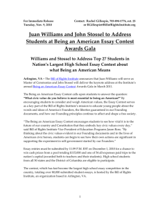 Juan Williams and John Stossel to Address Students at Being an