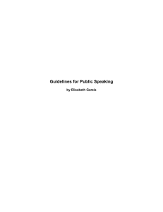 Guidelines for Public Speaking