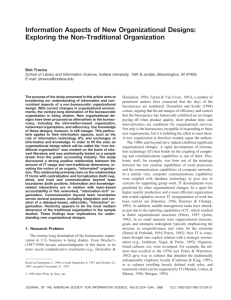 Information aspects of new organizational