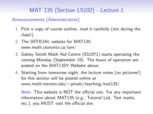 MAT 135 (Section L5102)