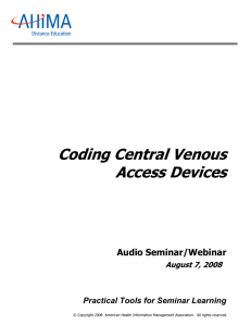 Coding Central Venous Access Devices