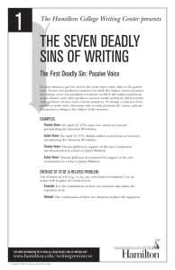 The First Deadly Sin: Passive Voice