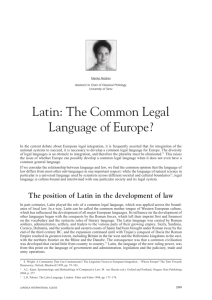 Latin: The Common Legal Language of Europe?