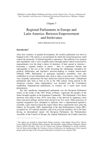 Regional Parliaments in Europe and Latin America: Between