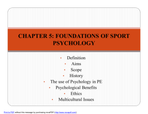 chapter 5: foundations of sport psychology