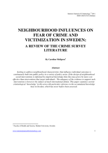 Mellgren Neighbourhood Influences On Fear Of Crime And