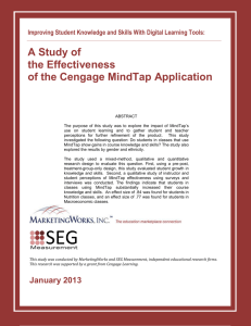 A Study of the Effectiveness of the Cengage MindTap Application