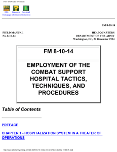 Employment of the Combat Support Hospital Tactics