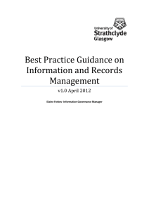 Best Practice Guidance on Information and Records Management