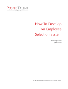 How To Develop An Employee Selection System