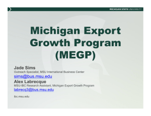 Michigan Export Growth Program (MEGP)
