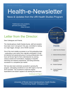 Health Studies Newsletter July 2013