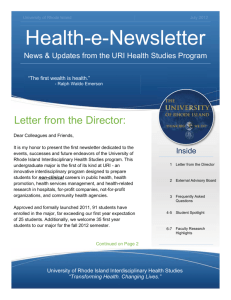 Health-e-Newsletter - University of Rhode Island